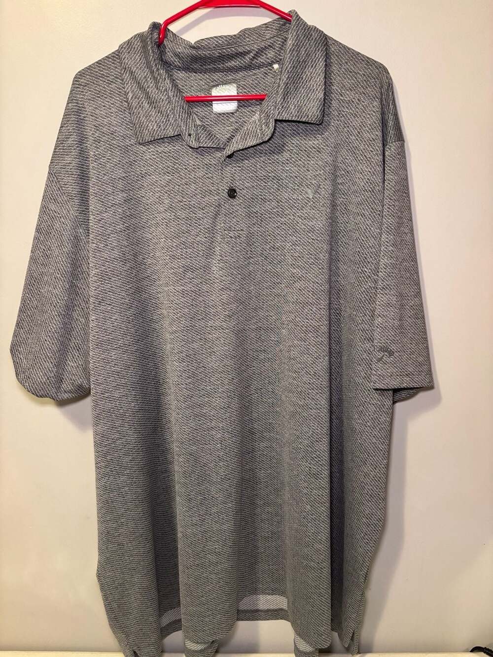 Callaway Opti-Dri Gray Chevron Texture Short Sleeve Golf Polo Shirt Men's 4XLT